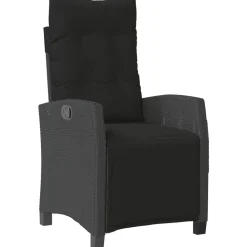Maison Exclusive - Chaise inclinable de jardin et repose-pied noir résine tressée Online