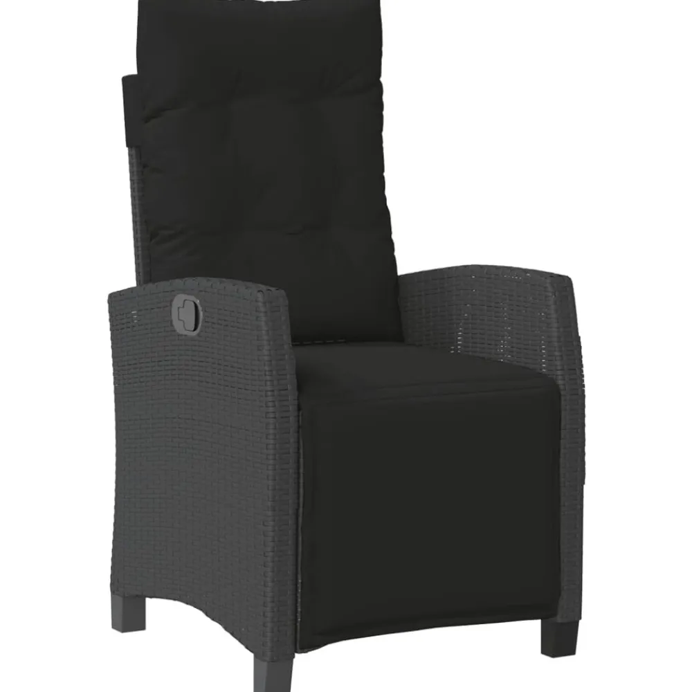 Maison Exclusive - Chaise inclinable de jardin et repose-pied noir résine tressée Online