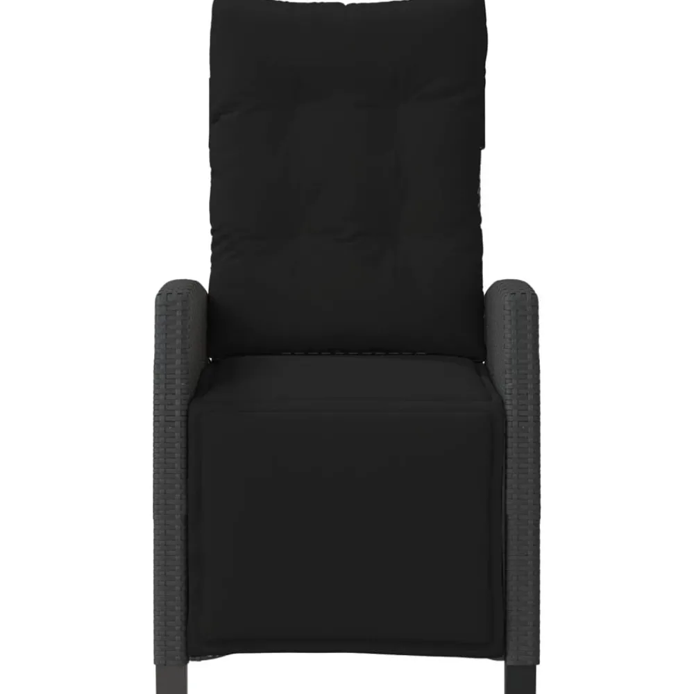 Maison Exclusive - Chaise inclinable de jardin et repose-pied noir résine tressée Online