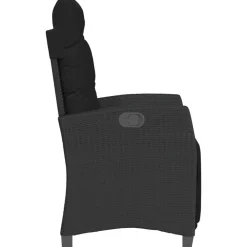 Maison Exclusive - Chaise inclinable de jardin et repose-pied noir résine tressée Online