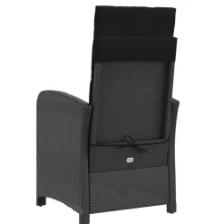 Maison Exclusive - Chaise inclinable de jardin et repose-pied noir résine tressée Online