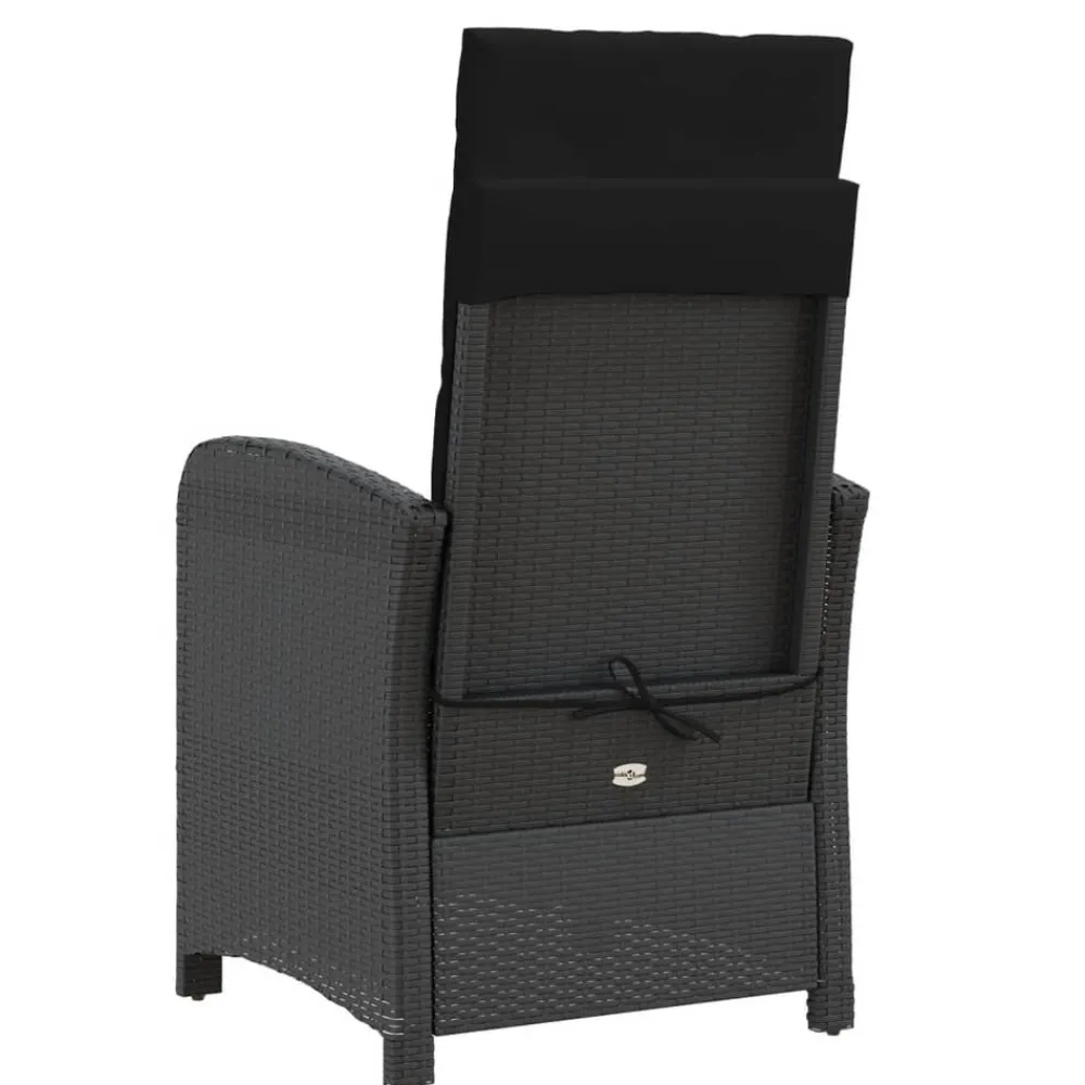 Maison Exclusive - Chaise inclinable de jardin et repose-pied noir résine tressée Online