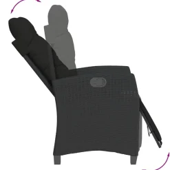 Maison Exclusive - Chaise inclinable de jardin et repose-pied noir résine tressée Online
