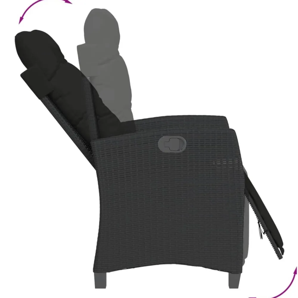 Maison Exclusive - Chaise inclinable de jardin et repose-pied noir résine tressée Online