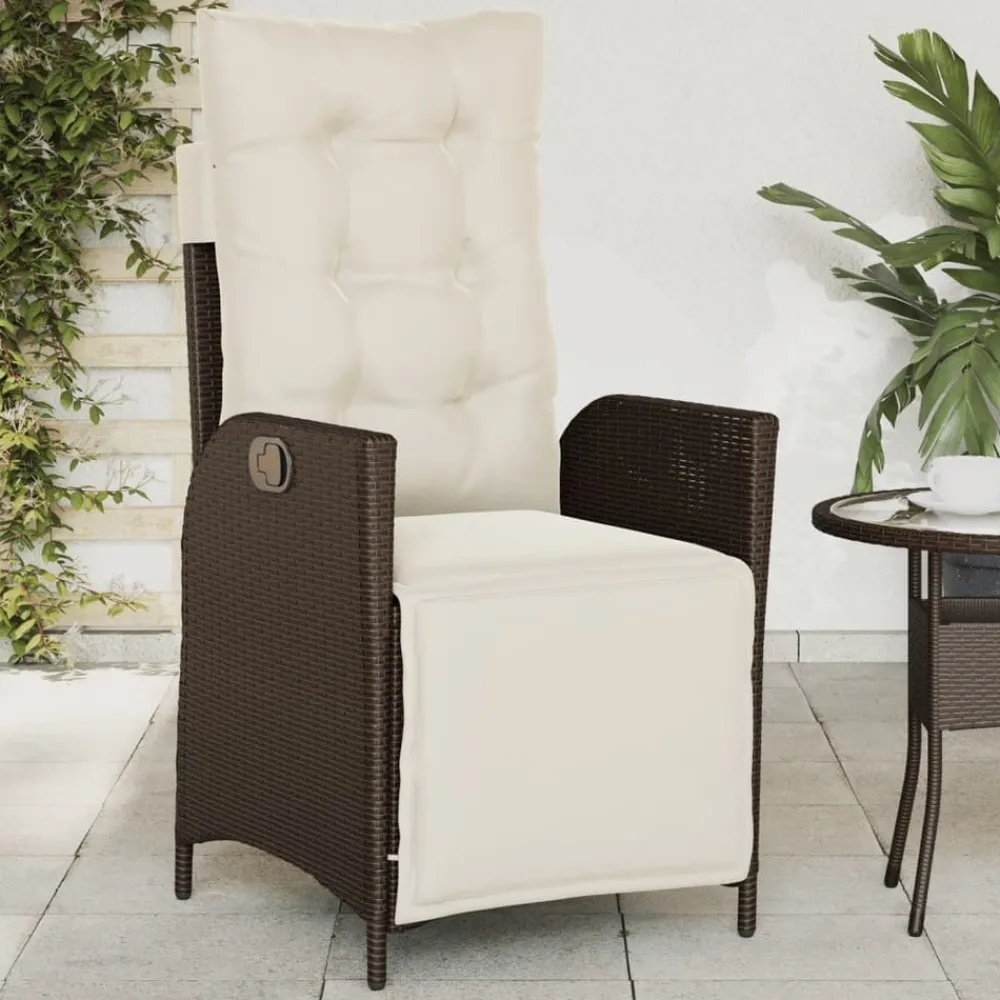 Maison Exclusive - Chaise inclinable de jardin repose-pied marron résine tressée Sale