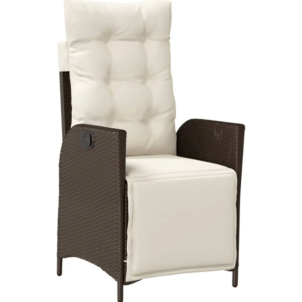 Maison Exclusive - Chaise inclinable de jardin repose-pied marron résine tressée Sale