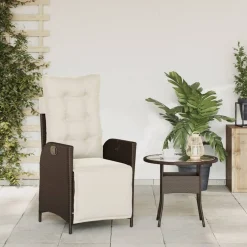Maison Exclusive - Chaise inclinable de jardin repose-pied marron résine tressée Sale