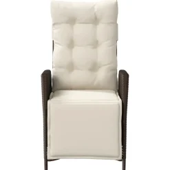 Maison Exclusive - Chaise inclinable de jardin repose-pied marron résine tressée Sale