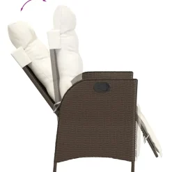 Maison Exclusive - Chaise inclinable de jardin repose-pied marron résine tressée Sale