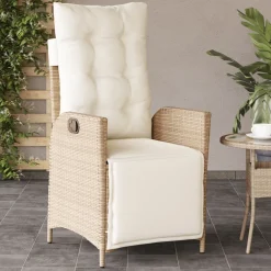 Maison Exclusive - Chaise inclinable de jardin et repose-pied beige résine tressée Online