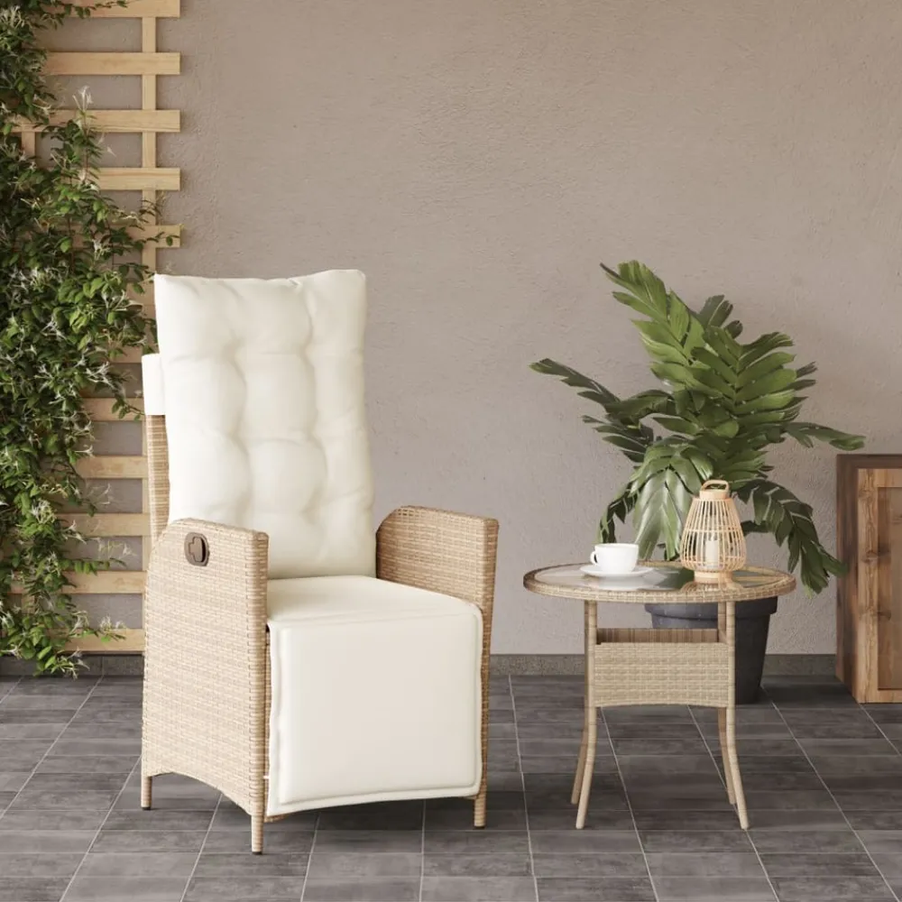 Maison Exclusive - Chaise inclinable de jardin et repose-pied beige résine tressée Online