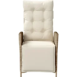 Maison Exclusive - Chaise inclinable de jardin et repose-pied beige résine tressée Online