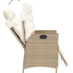 Maison Exclusive - Chaise inclinable de jardin et repose-pied beige résine tressée Online