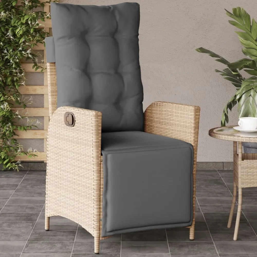 Maison Exclusive - Chaise inclinable de jardin et repose-pied mélange beige rotin Hot