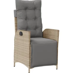 Maison Exclusive - Chaise inclinable de jardin et repose-pied mélange beige rotin Hot