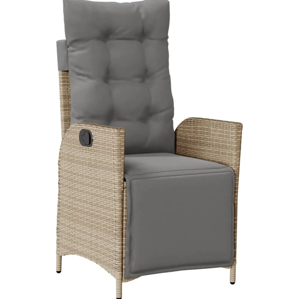 Maison Exclusive - Chaise inclinable de jardin et repose-pied mélange beige rotin Hot