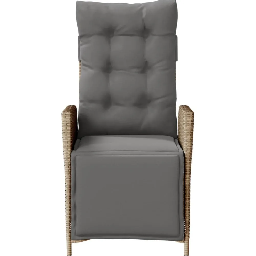 Maison Exclusive - Chaise inclinable de jardin et repose-pied mélange beige rotin Hot