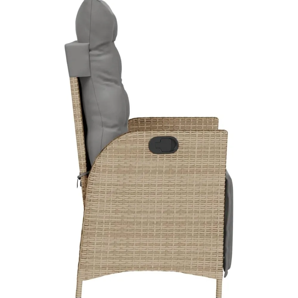 Maison Exclusive - Chaise inclinable de jardin et repose-pied mélange beige rotin Hot