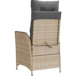 Maison Exclusive - Chaise inclinable de jardin et repose-pied mélange beige rotin Hot