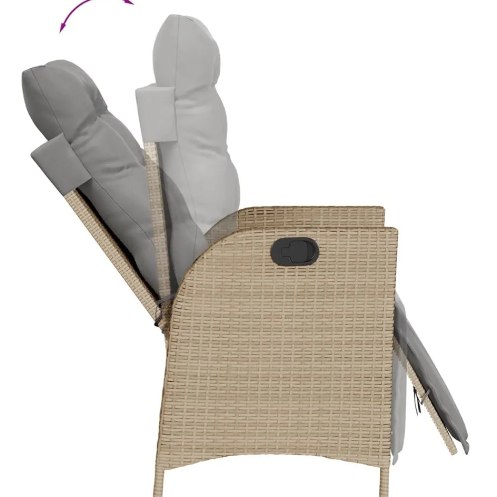 Maison Exclusive - Chaise inclinable de jardin et repose-pied mélange beige rotin Hot