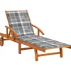 Maison Exclusive Bains De Soleil, Transats Et Hamacs | - Chaise longue de jardin avec coussin bois d'acacia solide