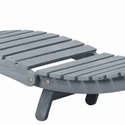 Maison Exclusive Bains De Soleil, Transats Et Hamacs | - Chaise longue avec coussin gris bois d'acacia solide
