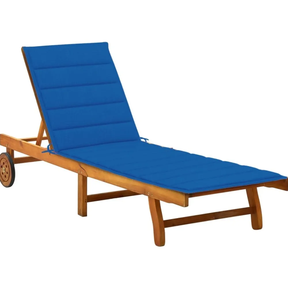 Maison Exclusive Bains De Soleil, Transats Et Hamacs | - Chaise longue de jardin avec coussin bois d'acacia solide