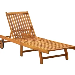 Maison Exclusive Bains De Soleil, Transats Et Hamacs | - Chaise longue de jardin avec coussin bois d'acacia solide