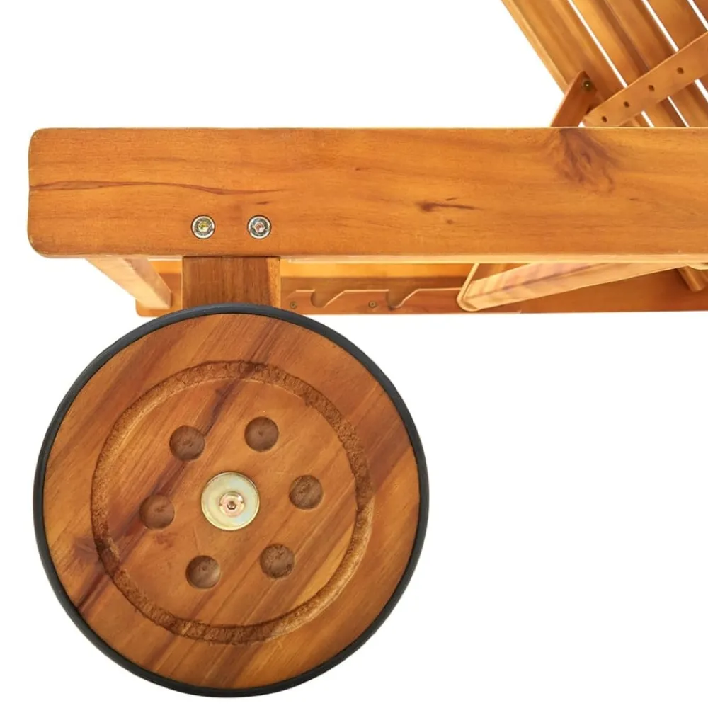 Maison Exclusive Bains De Soleil, Transats Et Hamacs | - Chaise longue de jardin avec coussin bois d'acacia solide