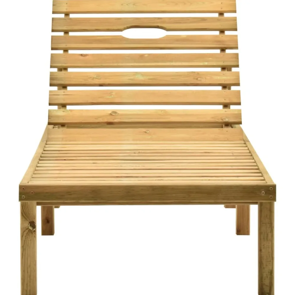 Maison Exclusive - Chaise longue de jardin avec table et coussin pin imprégné Discount