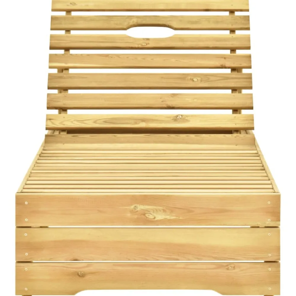 Maison Exclusive Bains De Soleil, Transats Et Hamacs | - Chaise longue avec coussin bordeaux bois de pin imprégné