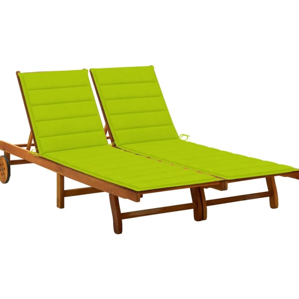 Maison Exclusive - Chaise longue de jardin 2 places avec coussins acacia solide