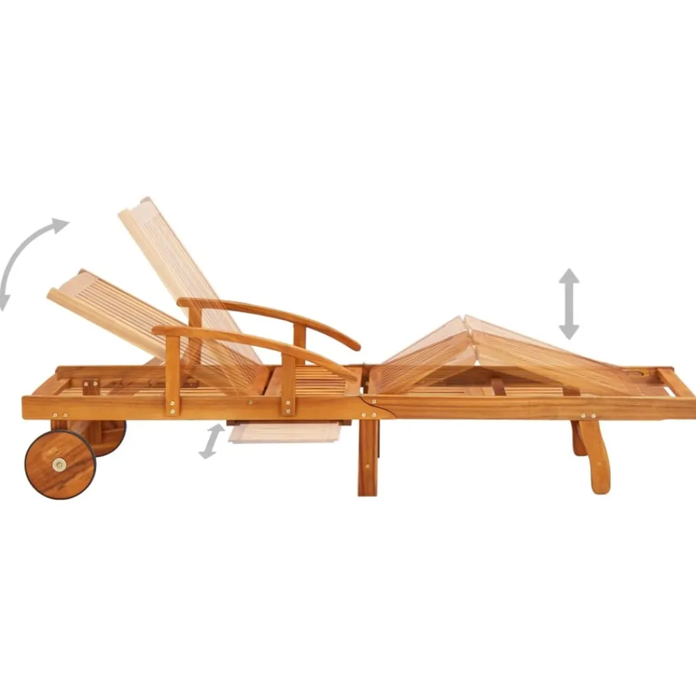 Maison Exclusive - Chaise longue de jardin avec coussin bois d'acacia solide Sale