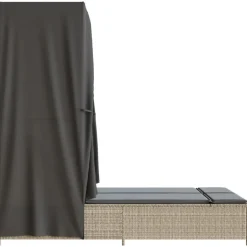 Maison Exclusive - Chaise longue double avec toit et rideaux gris clair poly rotin Sale