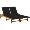 Maison Exclusive - Chaise longue de jardin 2 places avec coussins acacia solide New