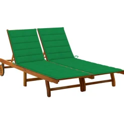 Maison Exclusive - Chaise longue de jardin 2 places avec coussins acacia solide Hot