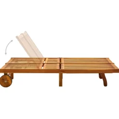 Maison Exclusive - Chaise longue de jardin 2 places avec coussins acacia solide Hot