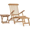 Maison Exclusive - Chaise longue de jardin avec repose-pied et table bois de teck Sale