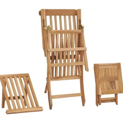 Maison Exclusive - Chaise longue de jardin avec repose-pied et table bois de teck Sale