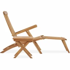 Maison Exclusive - Chaise longue de jardin avec repose-pied et table bois de teck Sale
