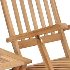 Maison Exclusive - Chaise longue de jardin avec repose-pied et table bois de teck Sale