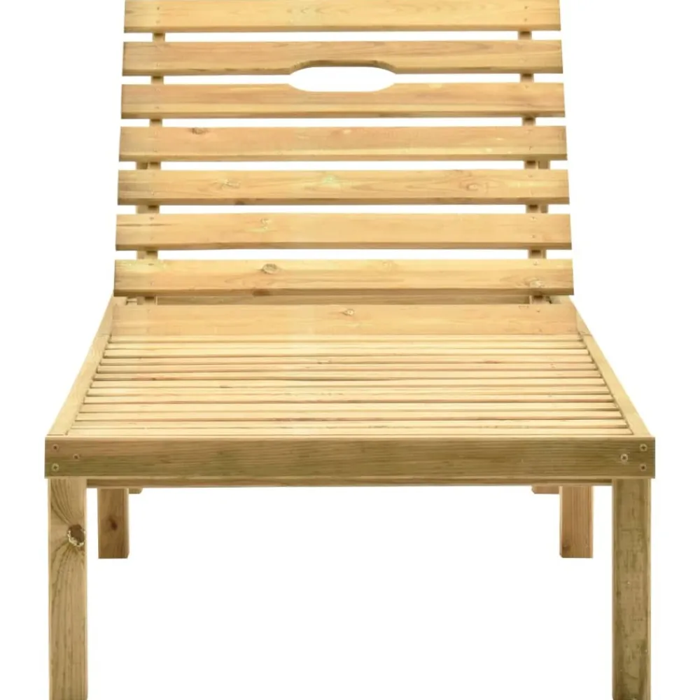 Maison Exclusive Bains De Soleil, Transats Et Hamacs | - Chaise longue de jardin avec table et coussin pin imprégné