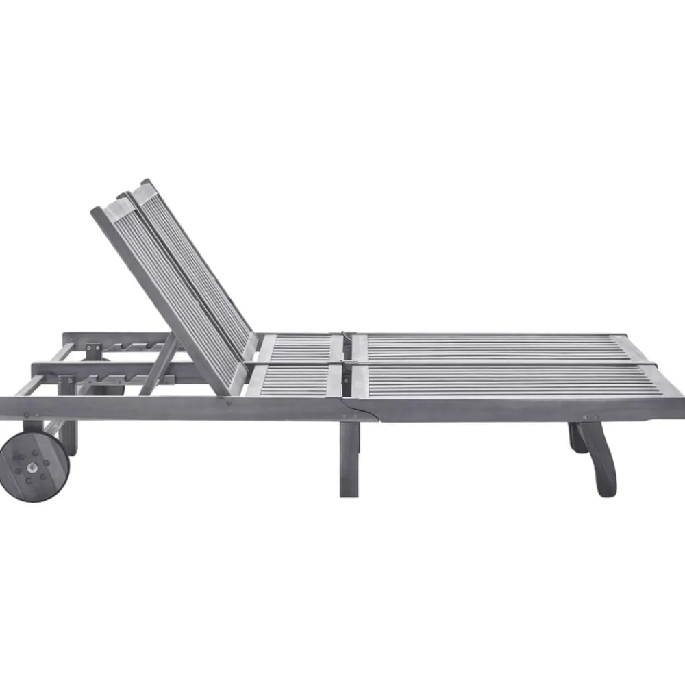 Maison Exclusive - Chaise longue de jardin 2 places avec coussin gris acacia Best