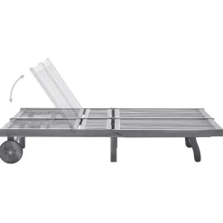 Maison Exclusive - Chaise longue de jardin 2 places avec coussin gris acacia Best