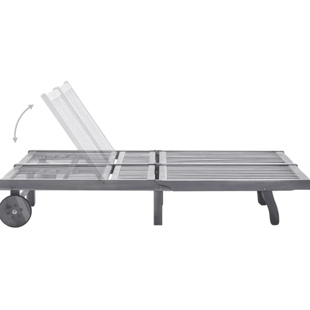 Maison Exclusive - Chaise longue de jardin 2 places avec coussin gris acacia Best