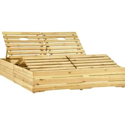 Maison Exclusive - Chaise longue double et coussins gris bois de pin imprégné Hot