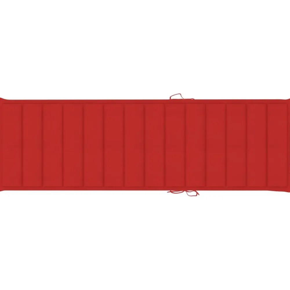 Maison Exclusive Bains De Soleil, Transats Et Hamacs | - Chaise longue avec coussin rouge bois de pin imprégné