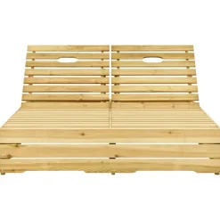 Maison Exclusive - Chaise longue double et coussins gris bois de pin imprégné