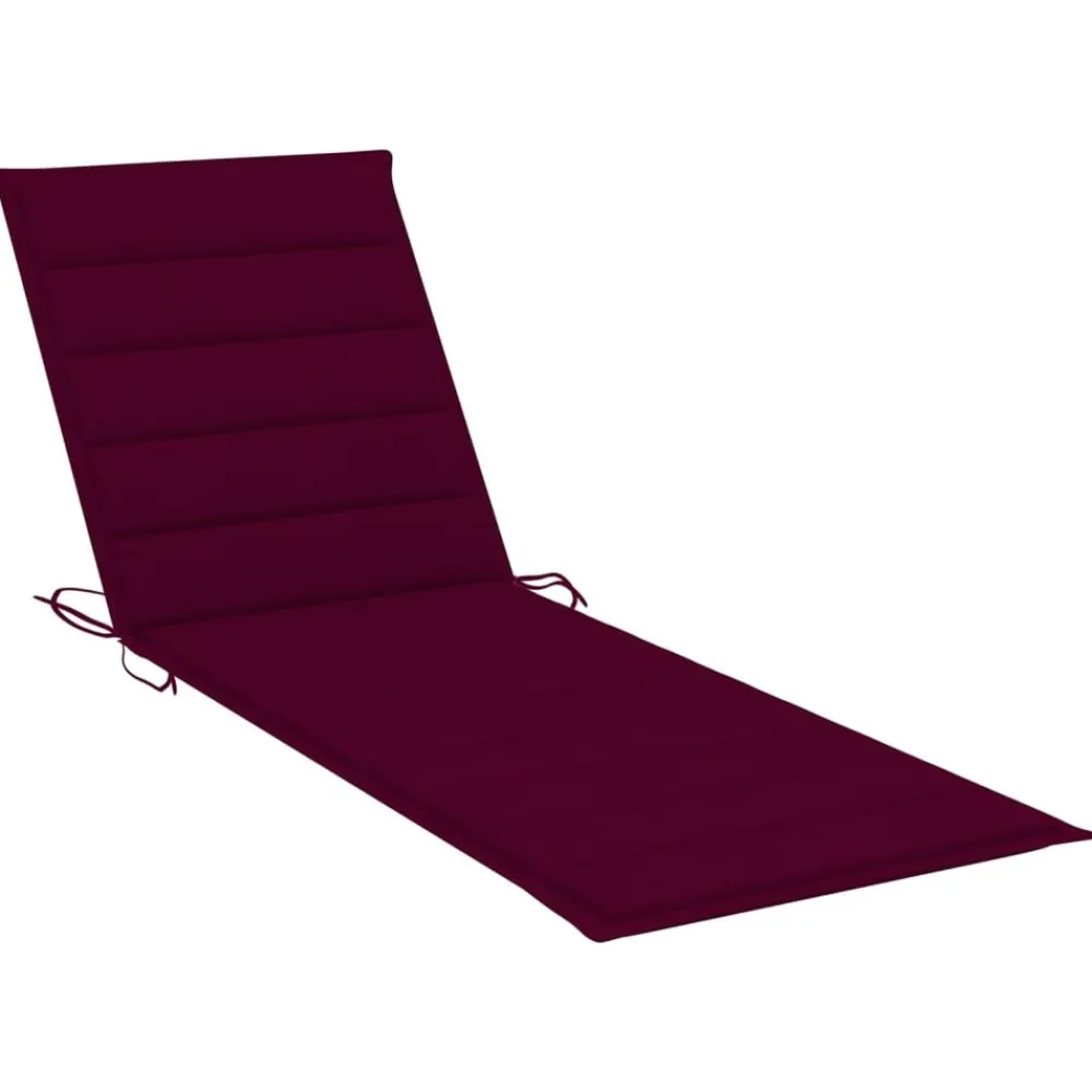 Maison Exclusive Bains De Soleil, Transats Et Hamacs | - Chaise longue double et coussins bordeaux bois de pin imprégné