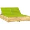 Maison Exclusive - Chaise longue double et coussins vert vif bois de pin imprégné New